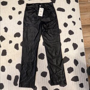 Zara Black Faux Leather Pants